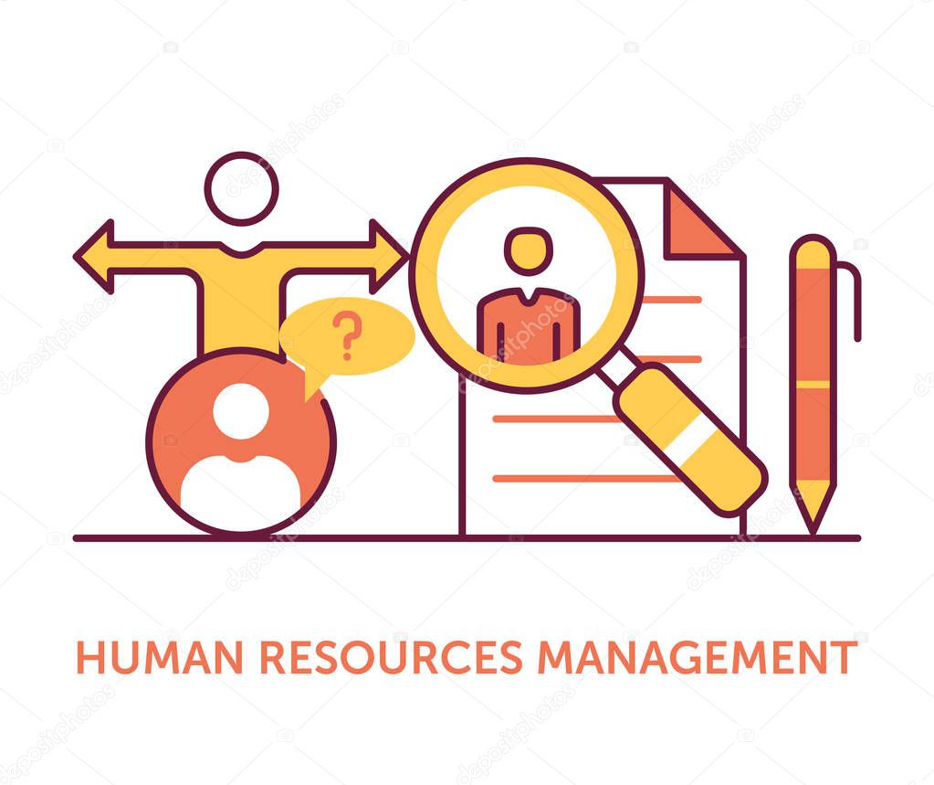 Human Resources Management Icons, vector illustration 