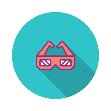 3D gözlük simgesi, vektör çizim 