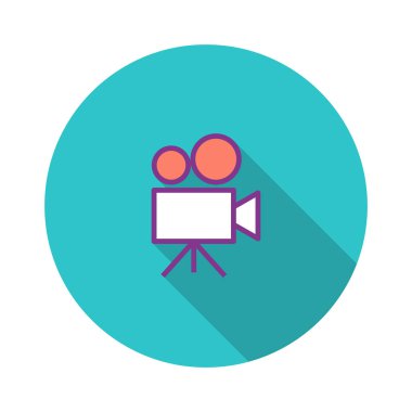 kamera düz simgesi, vektör illüstrasyonu 