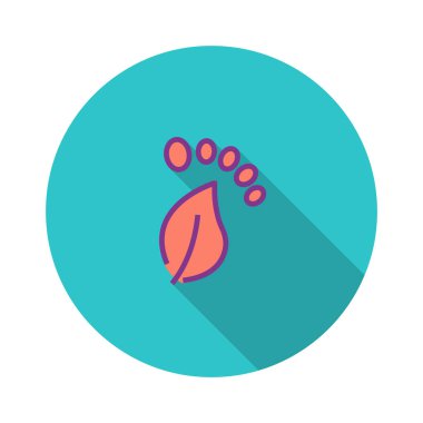 Karbon ayak izi düz kutsal kişilerin resmi, vektör çizim 