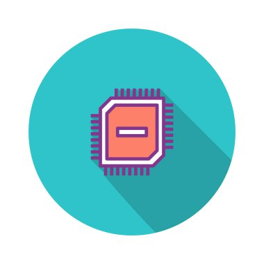 Cpu düz simgesi, vektör illüstrasyonu 