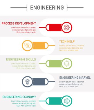 Infographic simgeler mühendislik, illüstrasyon vektör 