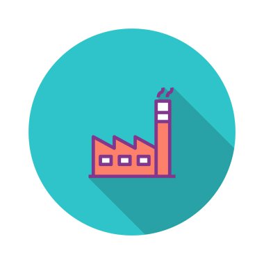 Fabrika düz simgesi, vektör illüstrasyonu 