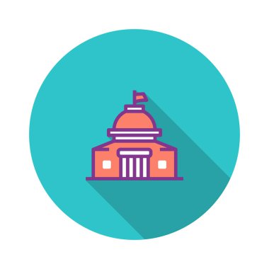 hükümet düz simgesi, vektör illüstrasyonu 