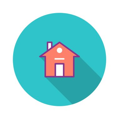 ev düz simgesi, vektör illüstrasyonu 