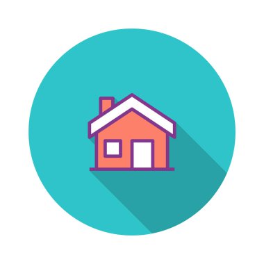 ev düz simgesi, vektör illüstrasyonu 