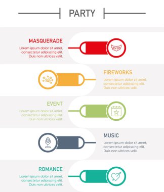 Parti Infographic simgeler, vektör çizim 