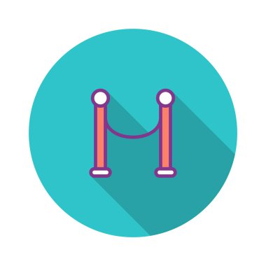 Kırmızı halı düz simgesi, vektör çizim 