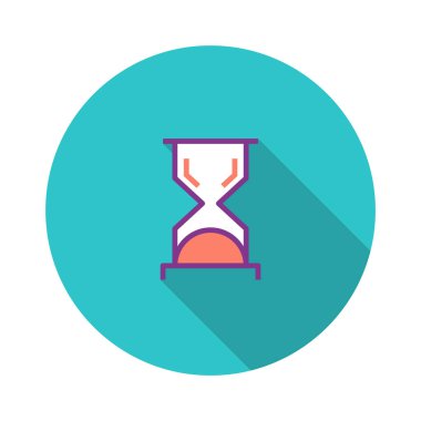 Kum saati düz simgesi, vektör çizim 