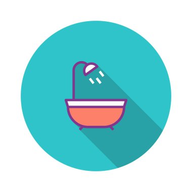 duş düzlüğü simgesi, vektör illüstrasyonu 