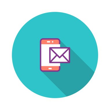 SMS düz simgesi, vektör çizim 