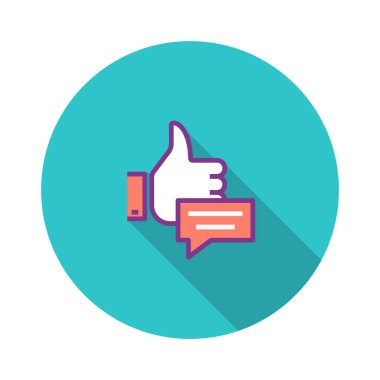 Sosyal ortam düz simgesi, vektör çizim 