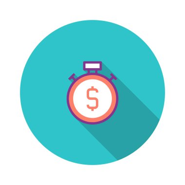 Zaman para düz simgesi, olduğunu, vektör çizim 