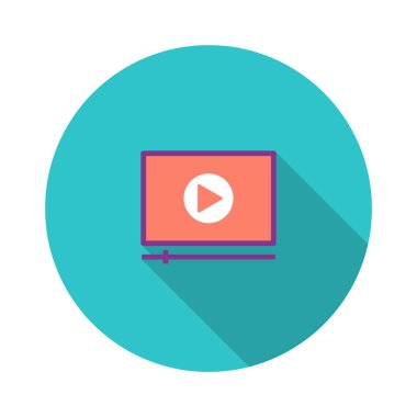 Video öğreticiler düz simgesi, vektör çizim 