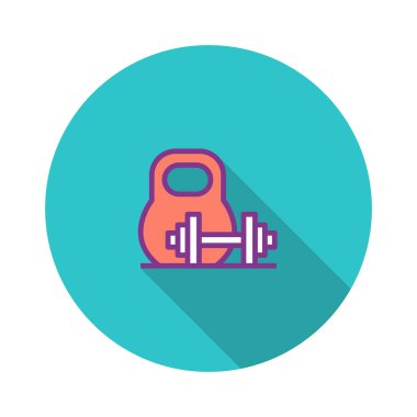 Ağırlık eğitim düz simgesi, vektör çizim 