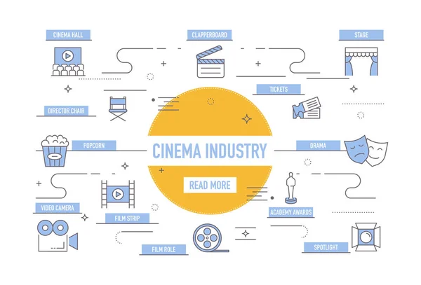 Icônes Industrie Cinématographique Illustration Vectorielle — Image vectorielle