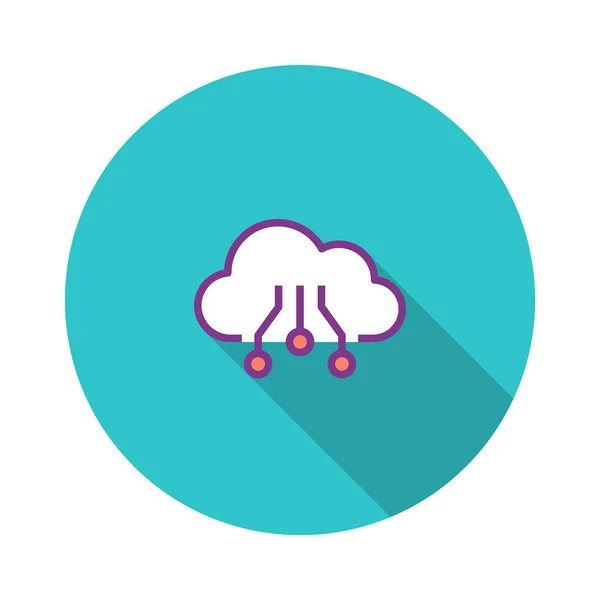 Cloud Technology Flat Icon Векторная Иллюстрация — стоковый вектор