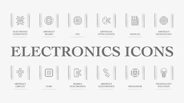 Iconos Electrónicos Ilustración Vectorial — Vector de stock