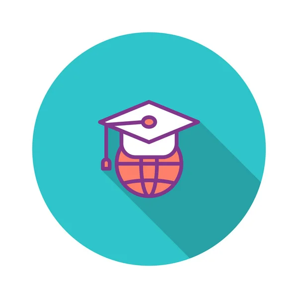 Global Education Flat Icon Ilustración Vectorial — Archivo Imágenes Vectoriales