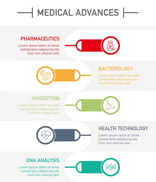 Medical Advances Infographic Icons Vector Illustration - Stok Vektor