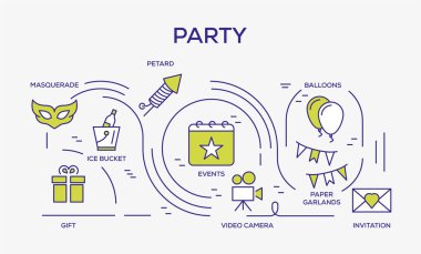 Parti renkli simgeler, vektör çizim 