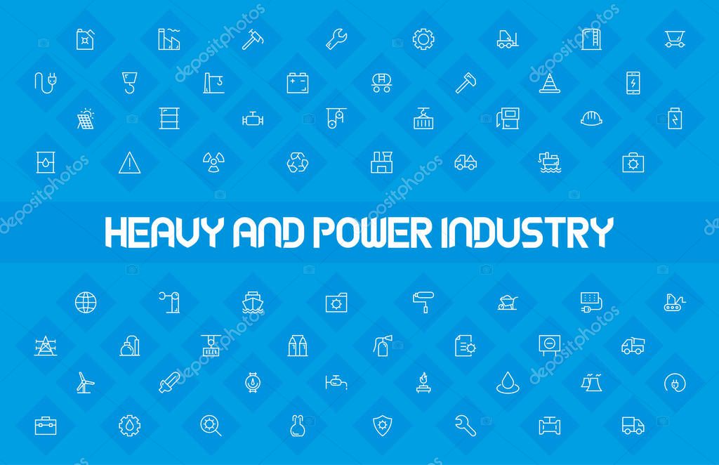 Heavy And Power Industry Basic Icons, vector illustration