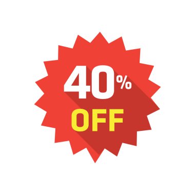 %40 indirim etiketi, vektör çizim 