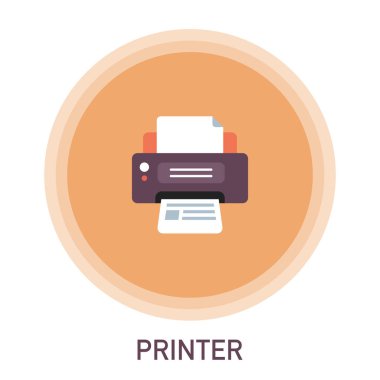 Yazıcı simgesi, vektör illüstrasyonu 