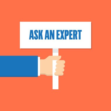 Uzman bir megafon sormak çizgi düz