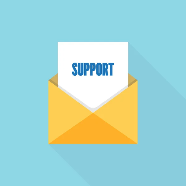 Υποστήριξη Επιστολή Μήνυμα Εικονογράφηση Διάνυσμα — Διανυσματικό Αρχείο