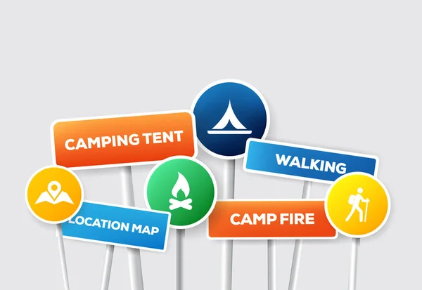 Camping Concept Vector Illustration — Stock Vector