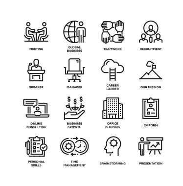 Kurumsal iş hattı Icon Set