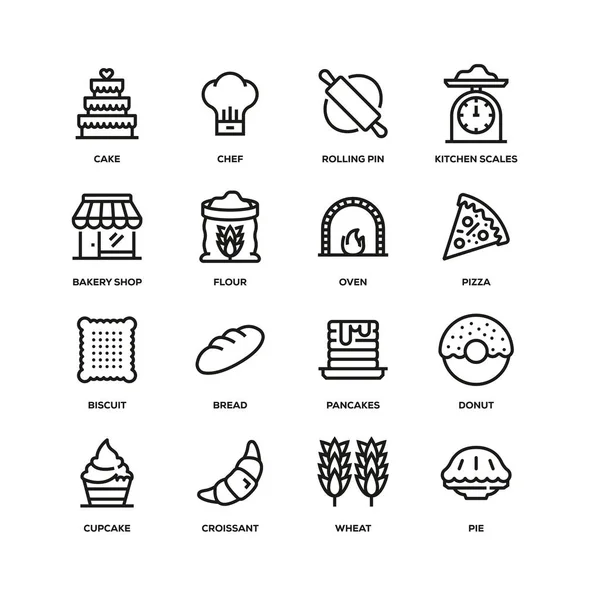 Pekařské Linky Icon Set — Stock fotografie