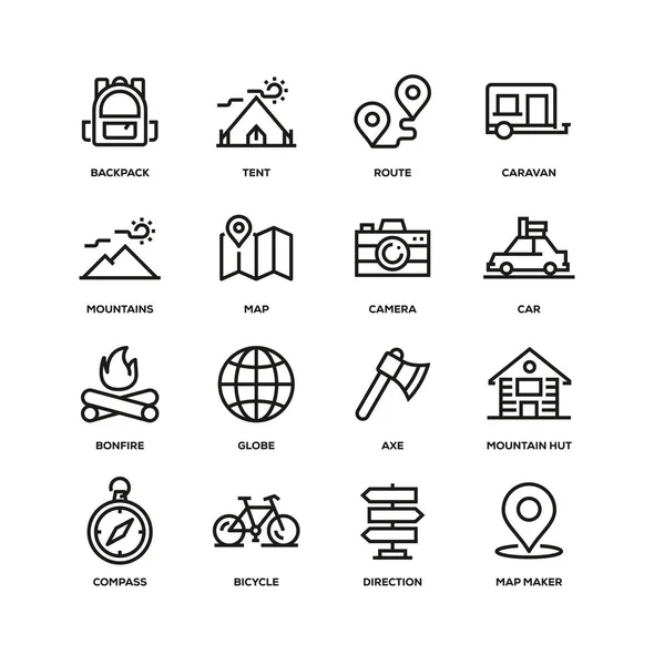 Camping Line Icon Set — Stock Photo, Image