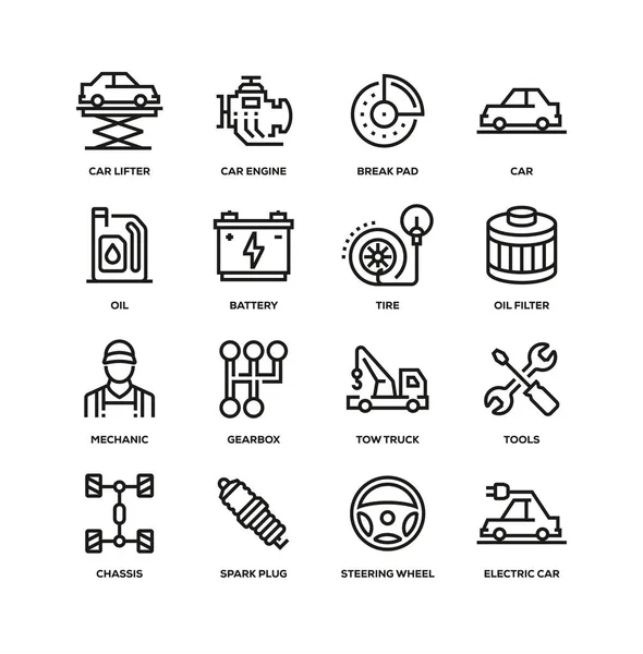 Autó Szervizsor Icon Set — Stock Fotó