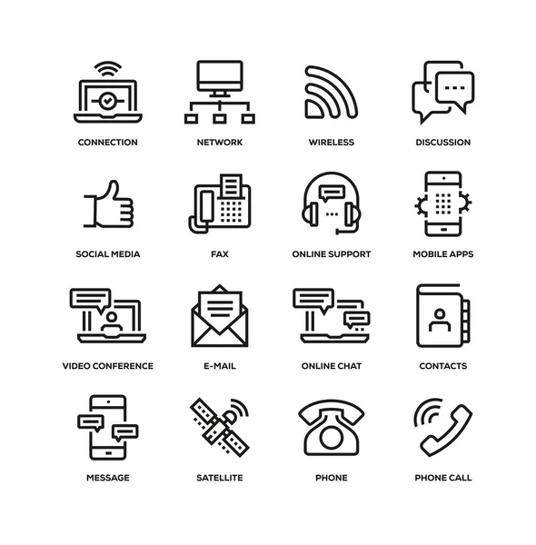 Communication Line Icon Set — Stock Photo, Image