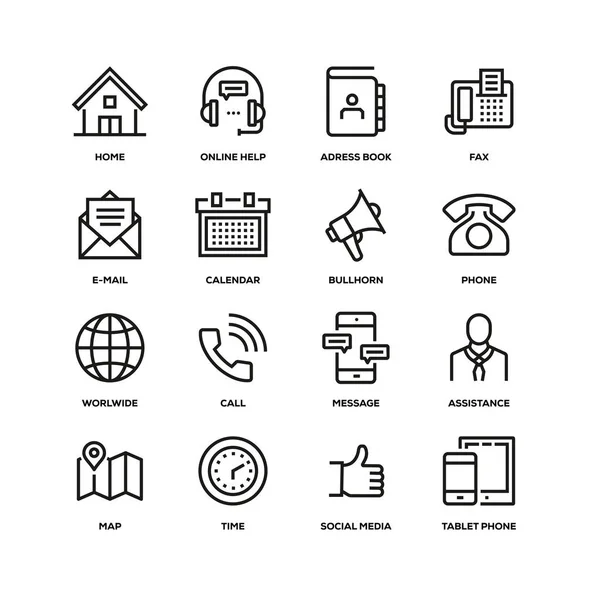 Neem Contact Met Ons Line Icon Set — Stockfoto