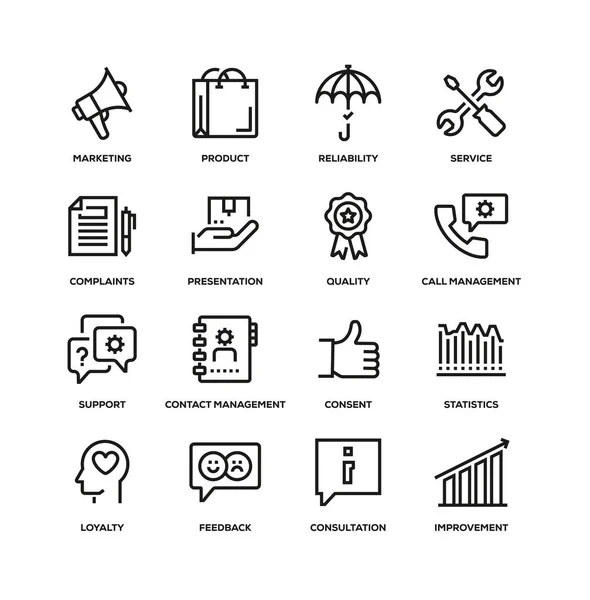 Customer Relationship สาย Icon Set — ภาพถ่ายสต็อก