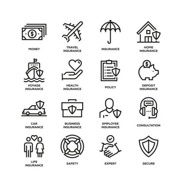 Sigorta hat Icon Set