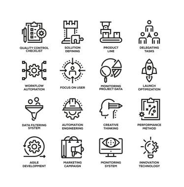 Ürün yönetimi satır Icon Set