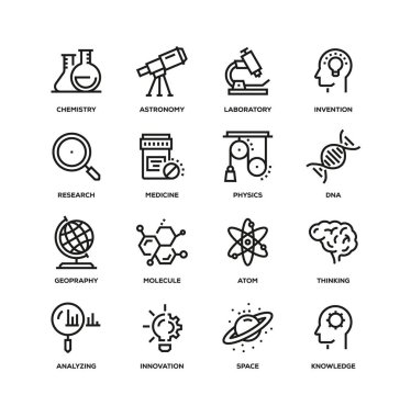 Bilim çizgi Icon Set