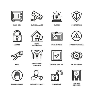 Güvenlik hattı Icon Set