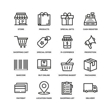 Alışveriş satır Icon Set