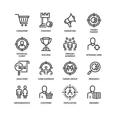 Hedef kitleye satır Icon Set