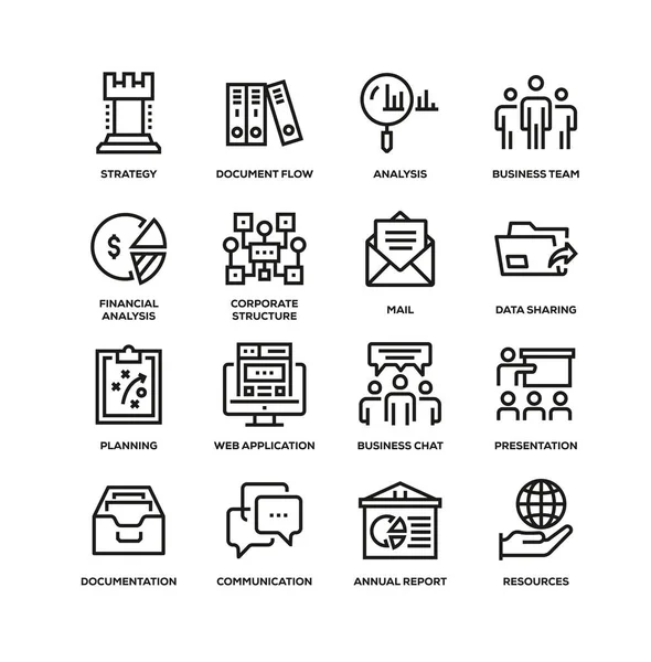 WORKFLOW AND BUSINESS LINE ICON SET