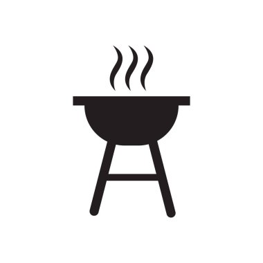 Barbekü simgesi beyaz arka plan üzerinde izole kavramı