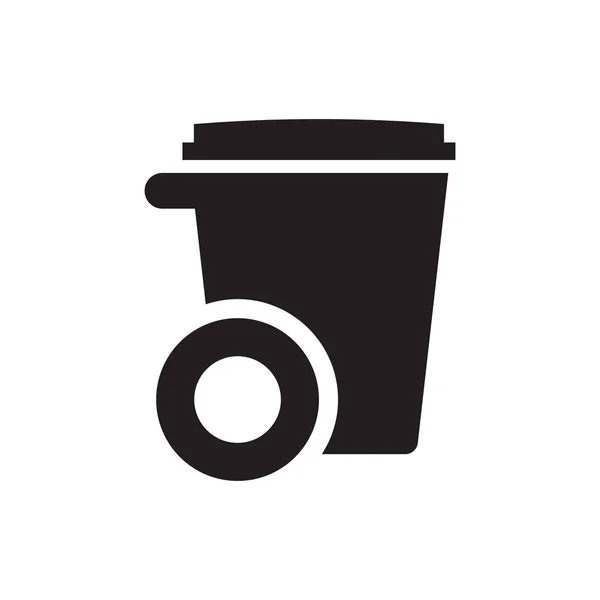 Dustbin Icon Conceito Isolado Sobre Fundo Branco — Fotografia de Stock