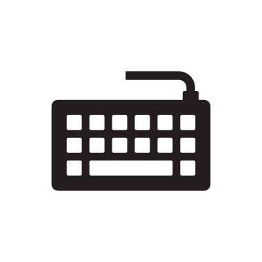 Klavye simgesi beyaz arka plan üzerinde izole kavramı