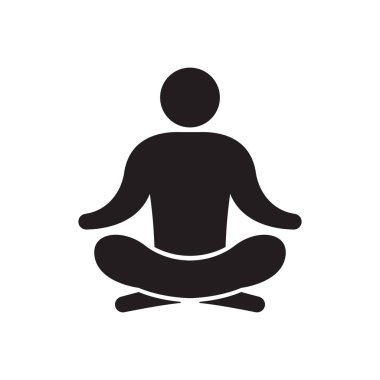 Beyaz arka plan üzerinde meditasyon simgesi kavramı