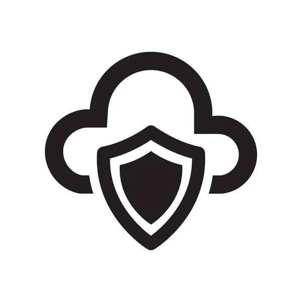 Cloud Protection Pictogram Concept Witte Achtergrond — Stockfoto